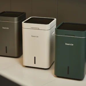 composter-reencle-gravity-green-white-gray Grey Reencle Gravity home composter for home composting without brown bags