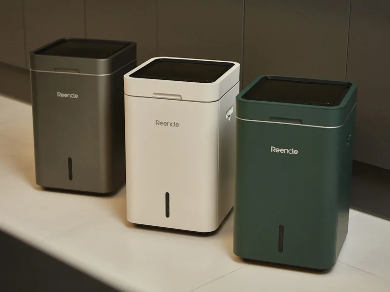 composter-reencle-gravity-green-white-gray Grey Reencle Gravity home composter for home composting without brown bags