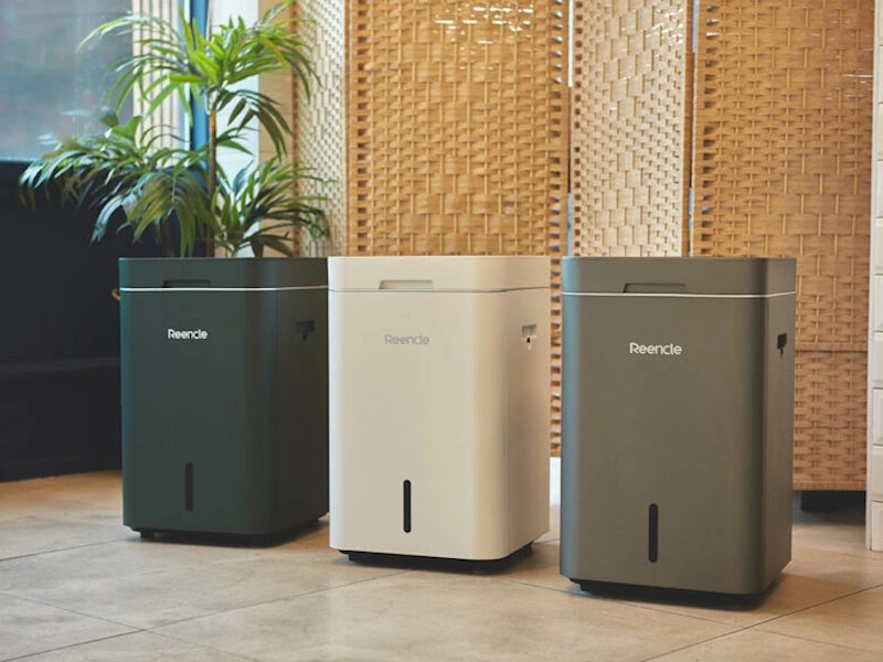 composter-reencle-gravity-green-white-gray1 Electric composter Reencle Gravity in green color - compost from kitchen waste in the home