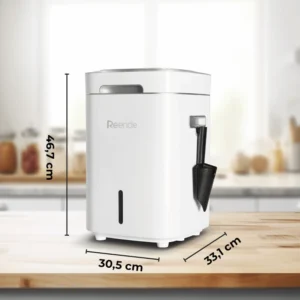 komposter-reencle-prime-dimenzije Reencle Prime kućni komposter kompaktnih je dimenzija i savršeno se uklapa u svaku kuhinju